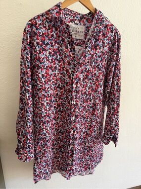 Frank & Eileen Mary Floral Italian Linen Button Front Shirt XS